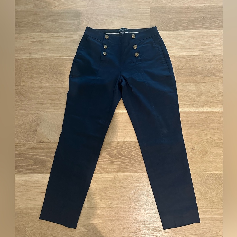 Banana Republic Factory Avery Navy Pants w Gold Button Detail